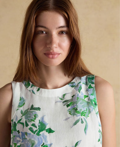 Delphine Dress - Blue/White Floral