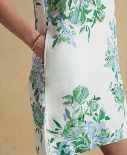 Delphine Dress - Blue/White Floral