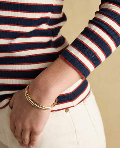 Fairfield Ribbed Polo Shirt - Navy/Red