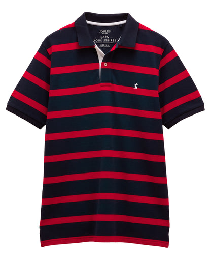 Woody Polo Shirt - Navy Red Stripe