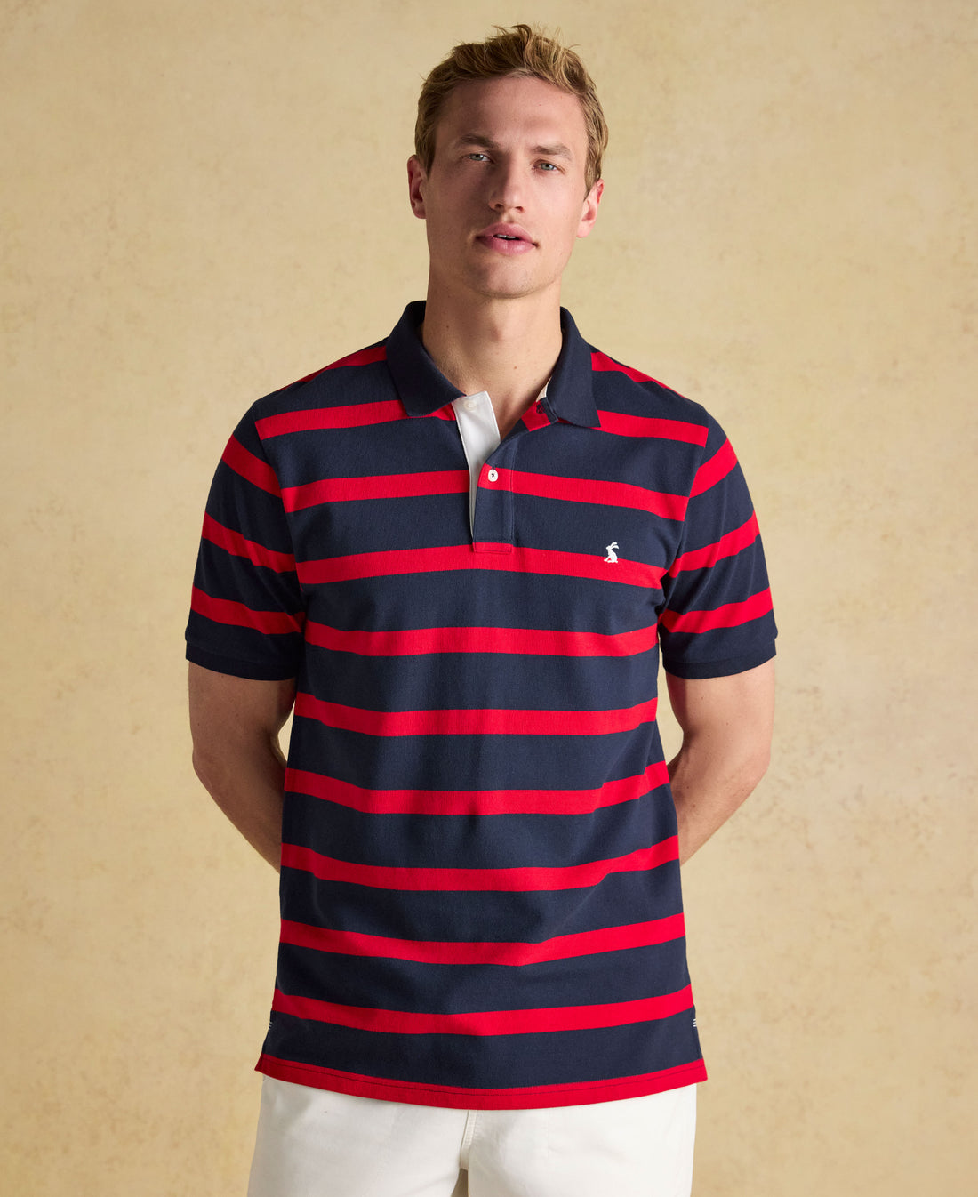 Woody Polo Shirt - Navy Red Stripe
