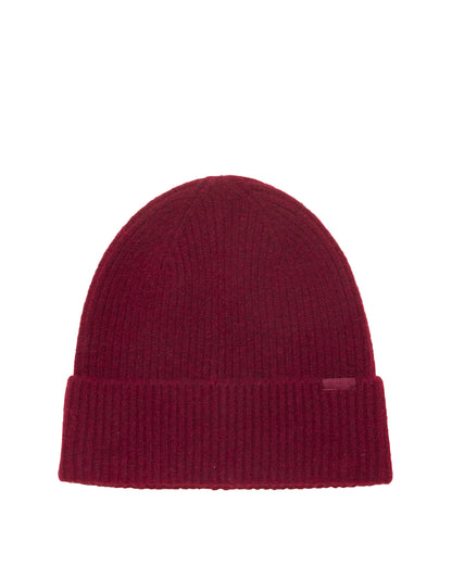 Fine Knit Beanie - Berry Red
