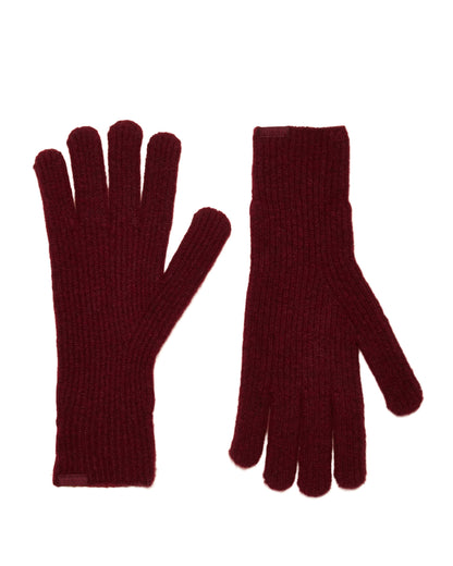 Fine Knit Glove - Berry Red