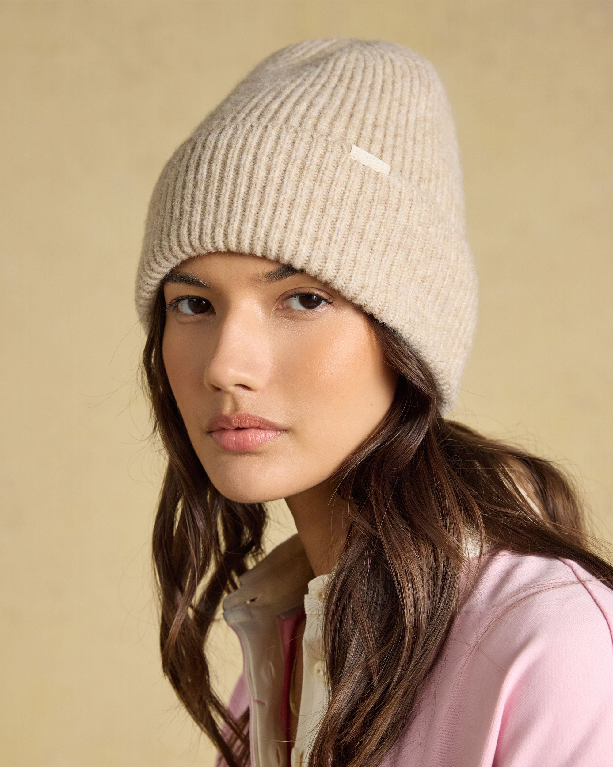 Fine Knit Beanie - Oatmeal