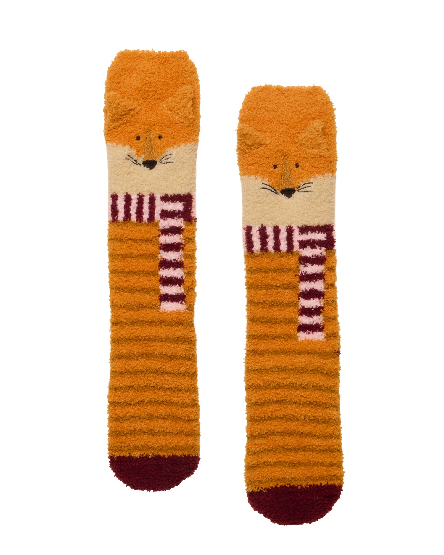 Novelty Fluffy Socks - Orange Fox
