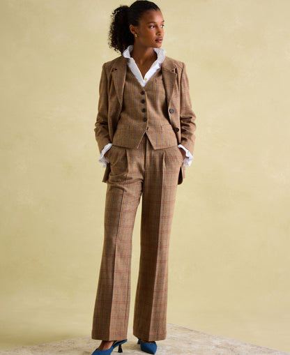 Foxley Wide Leg Trousers - Tan Brown