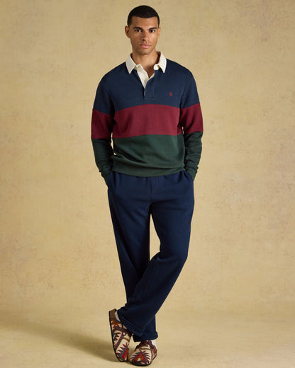 French Rib Rugby Shirt - Green/Navy