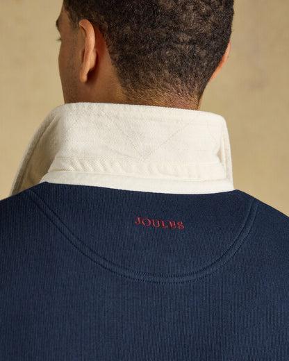 French Rib Rugby Shirt - Green/Navy