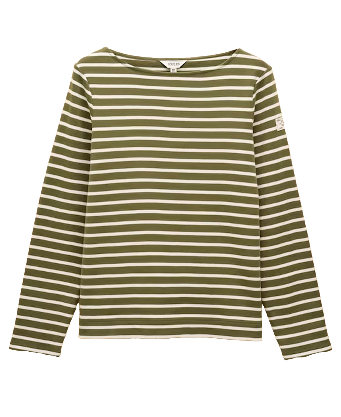 Harbour Boat Neck Breton Top - Green Stripe