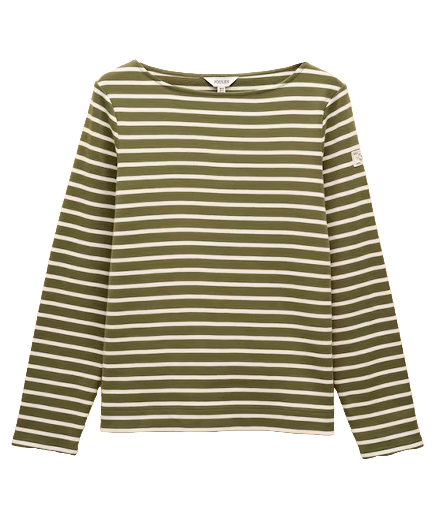 Harbour Boat Neck Breton Top - Green Stripe