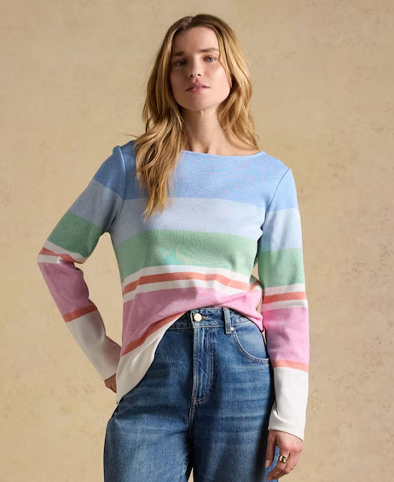 Harbour T-Shirt - Cream/Multi Stripe