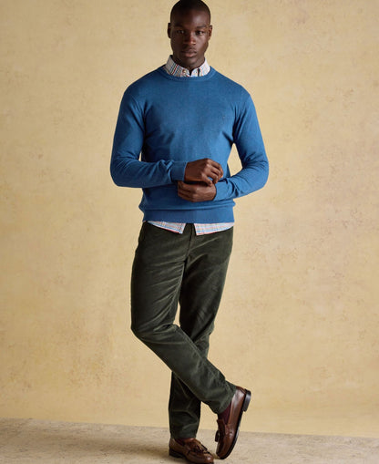Hillside Crew Neck Knitted Jumper - Blue
