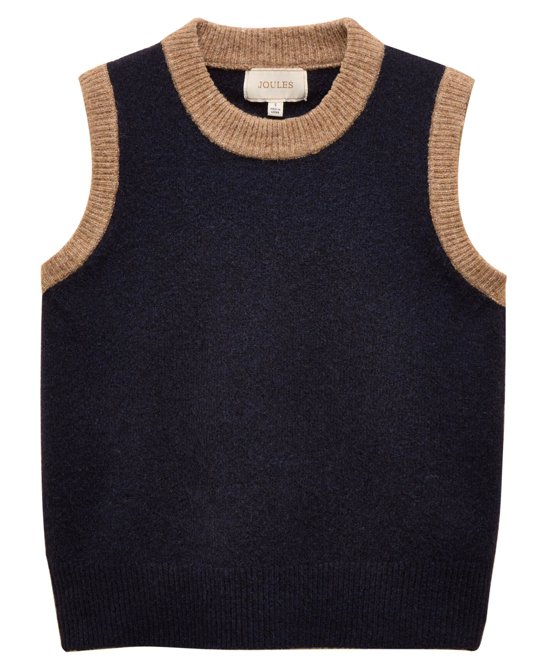 Holly Knitted Vest - Navy/Camel