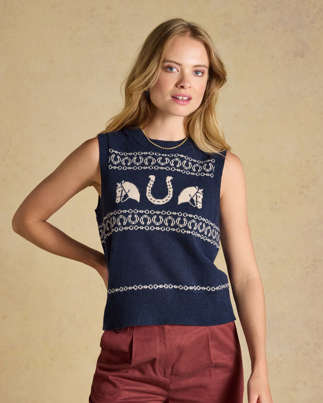Horse Icon Tank - Navy