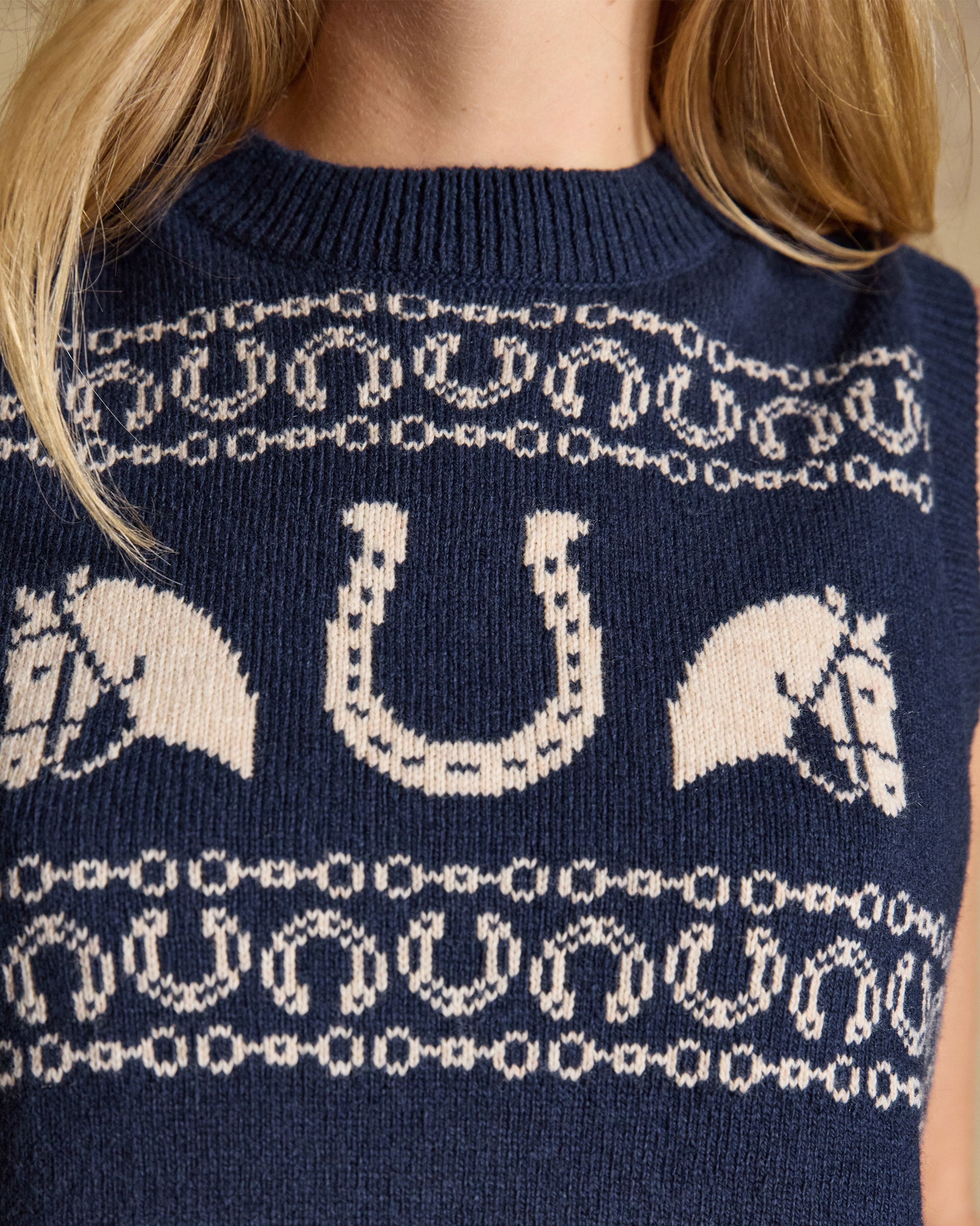 Horse Icon Tank - Navy