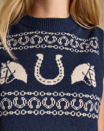 Horse Icon Tank - Navy
