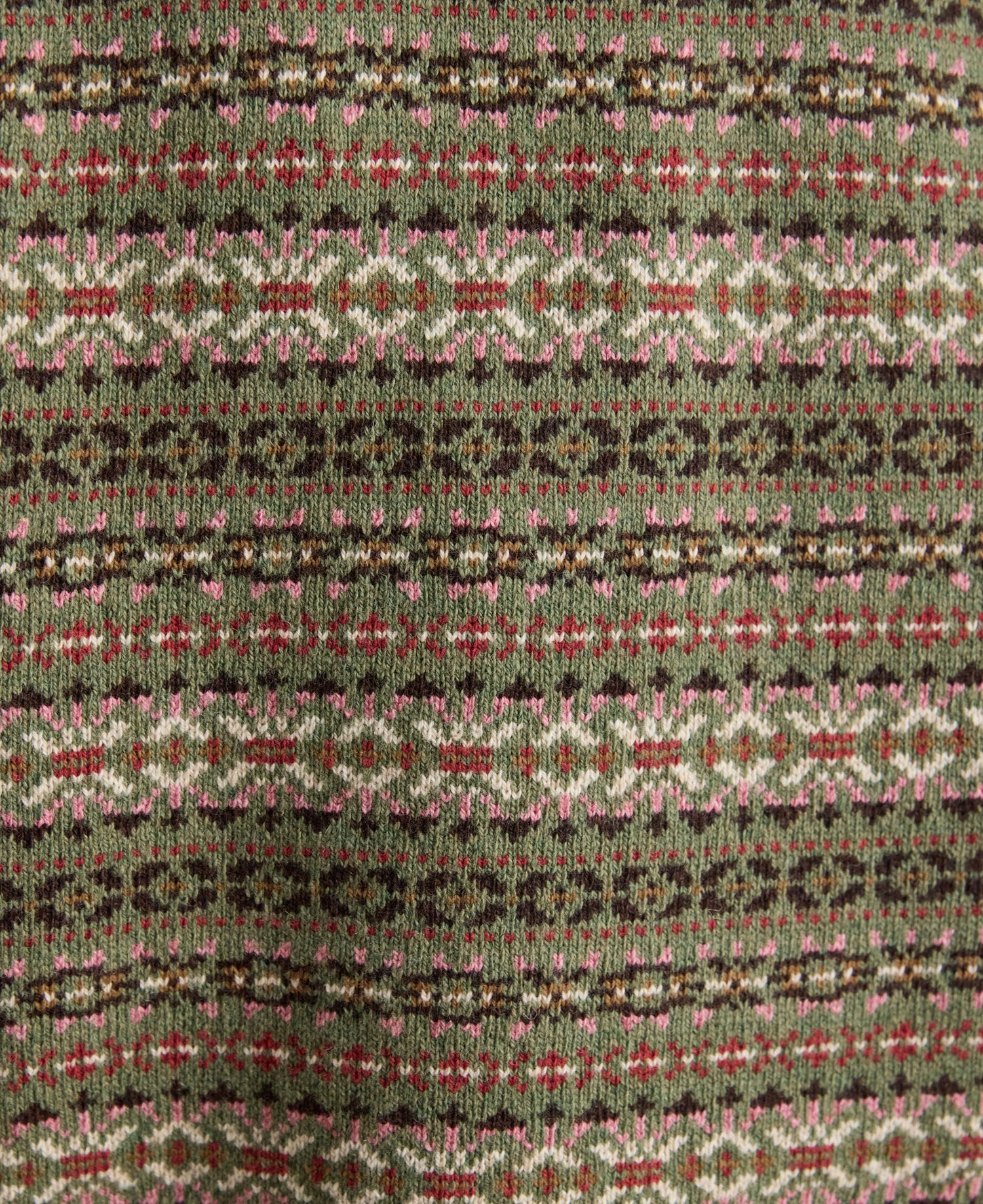 Islay V-Neck Fairisle Tank - Green