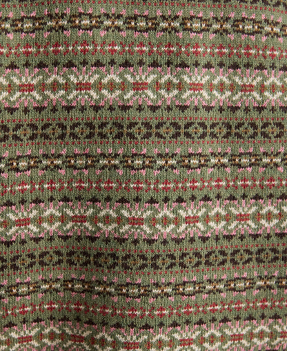 Islay V-Neck Fairisle Tank - Green