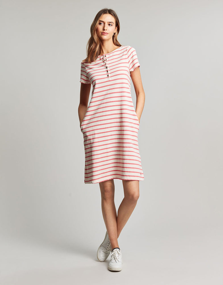 Landmark Joules Kea Dress in Coral Stripe