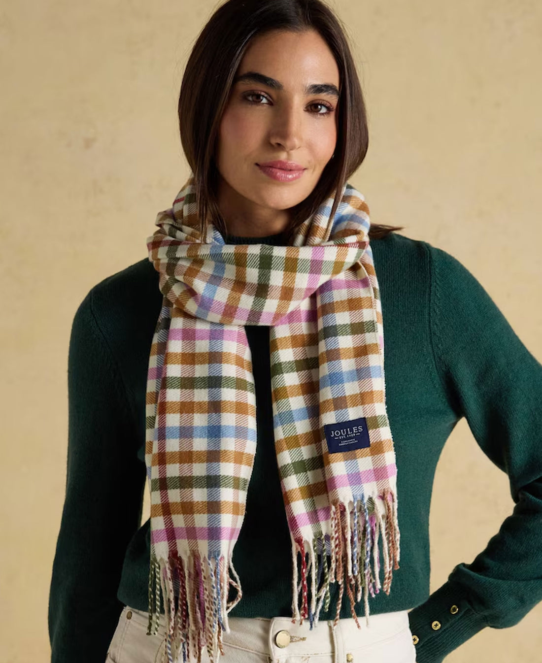 Langtree Check Scarf - Multi Neutral
