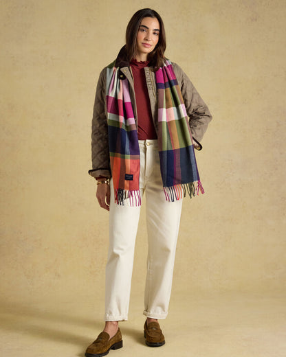 Langtree Scarf - Khaki/Orange Check