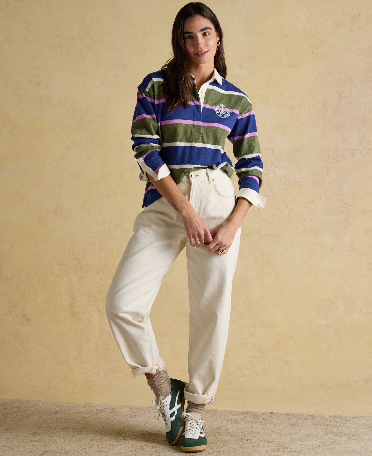 Lara Slub Rugby Shirt - Green