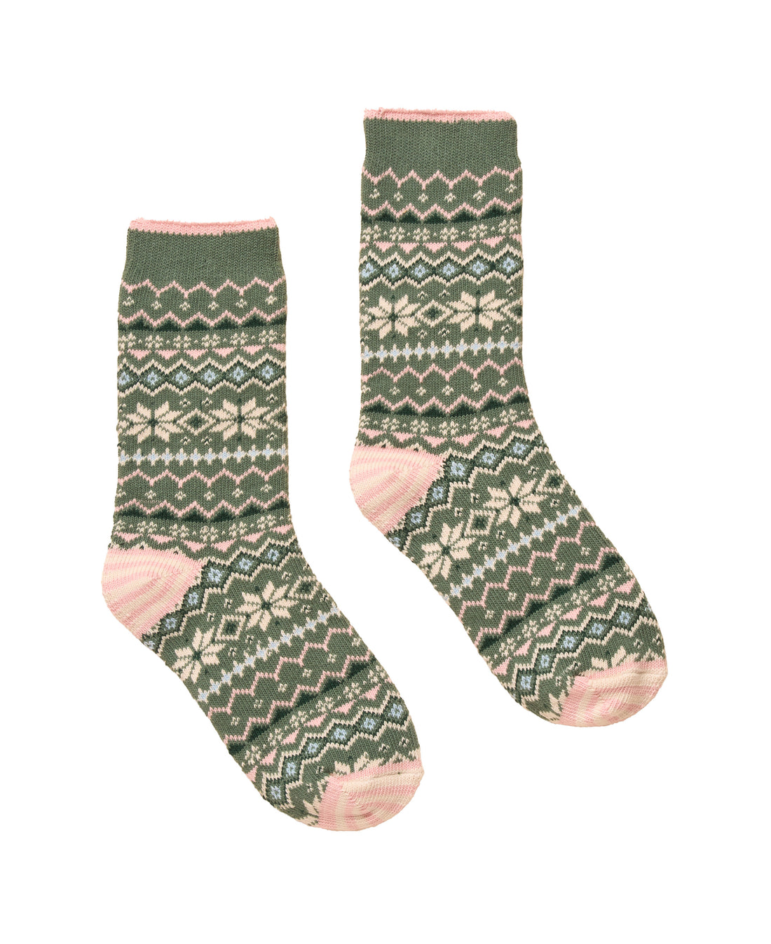 Lucille Socks - Green/Pink
