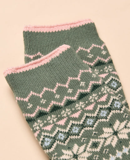 Lucille Socks - Green/Pink