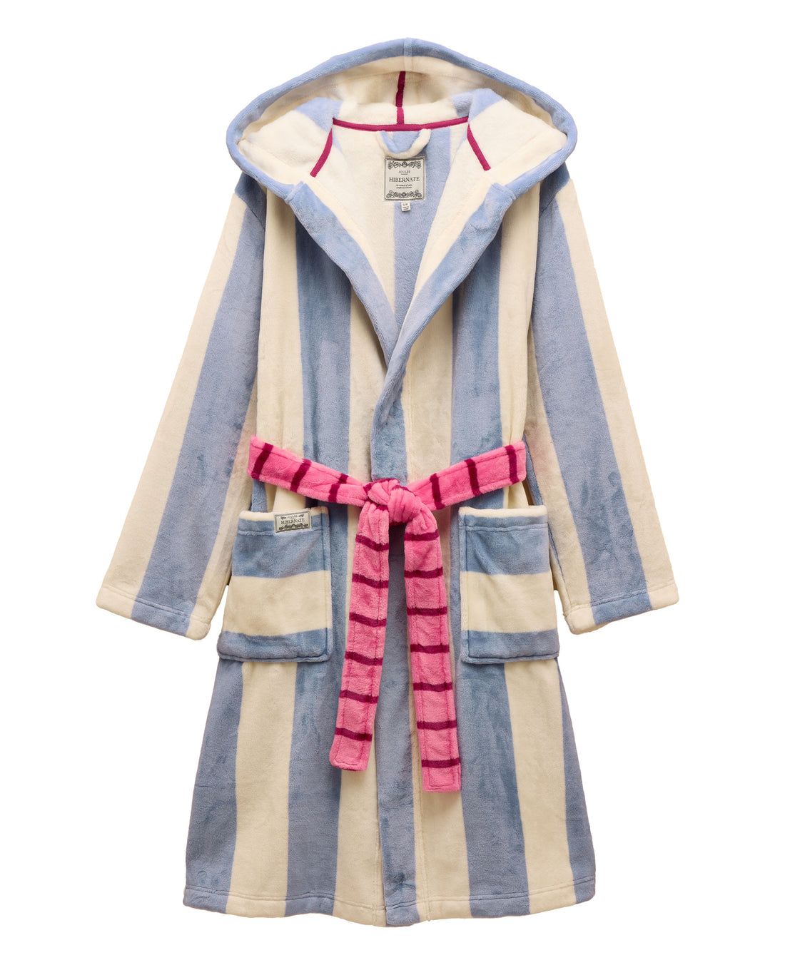 Luna Dressing Gown - Cream/Blue