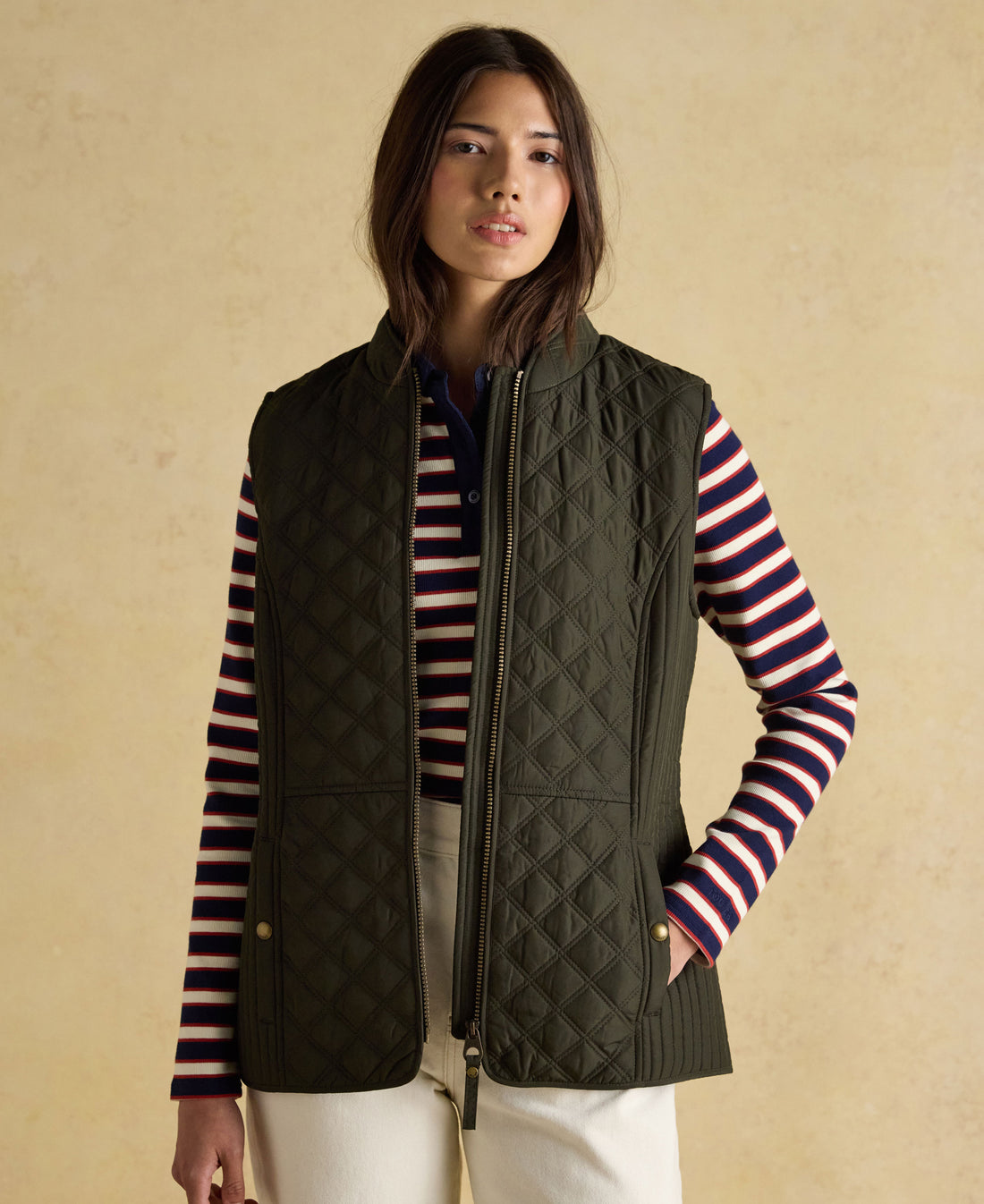 Minx Quilted Gilet - Green