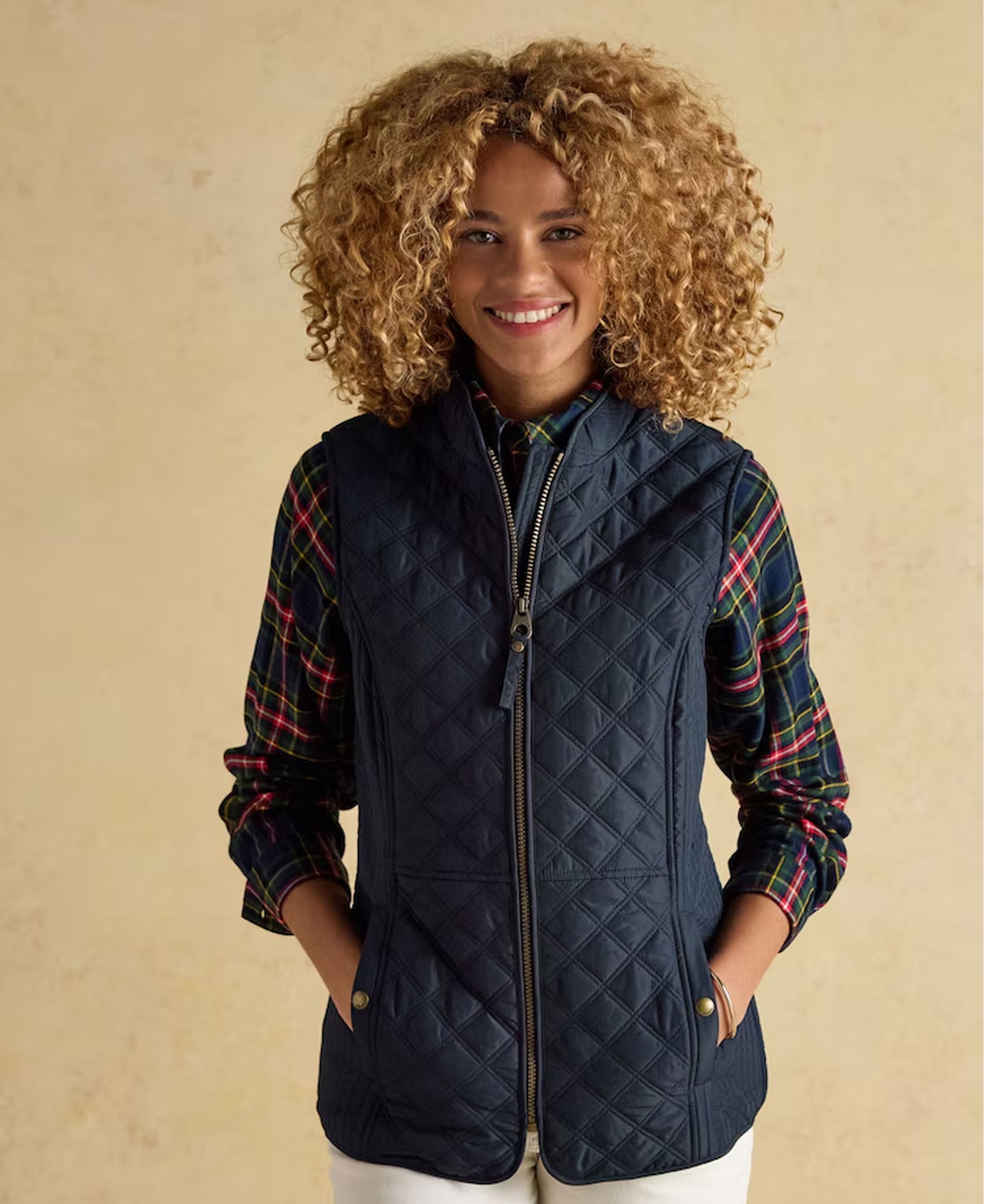 Landmark | Joules Minx Quilted Gilet in Dark Navy