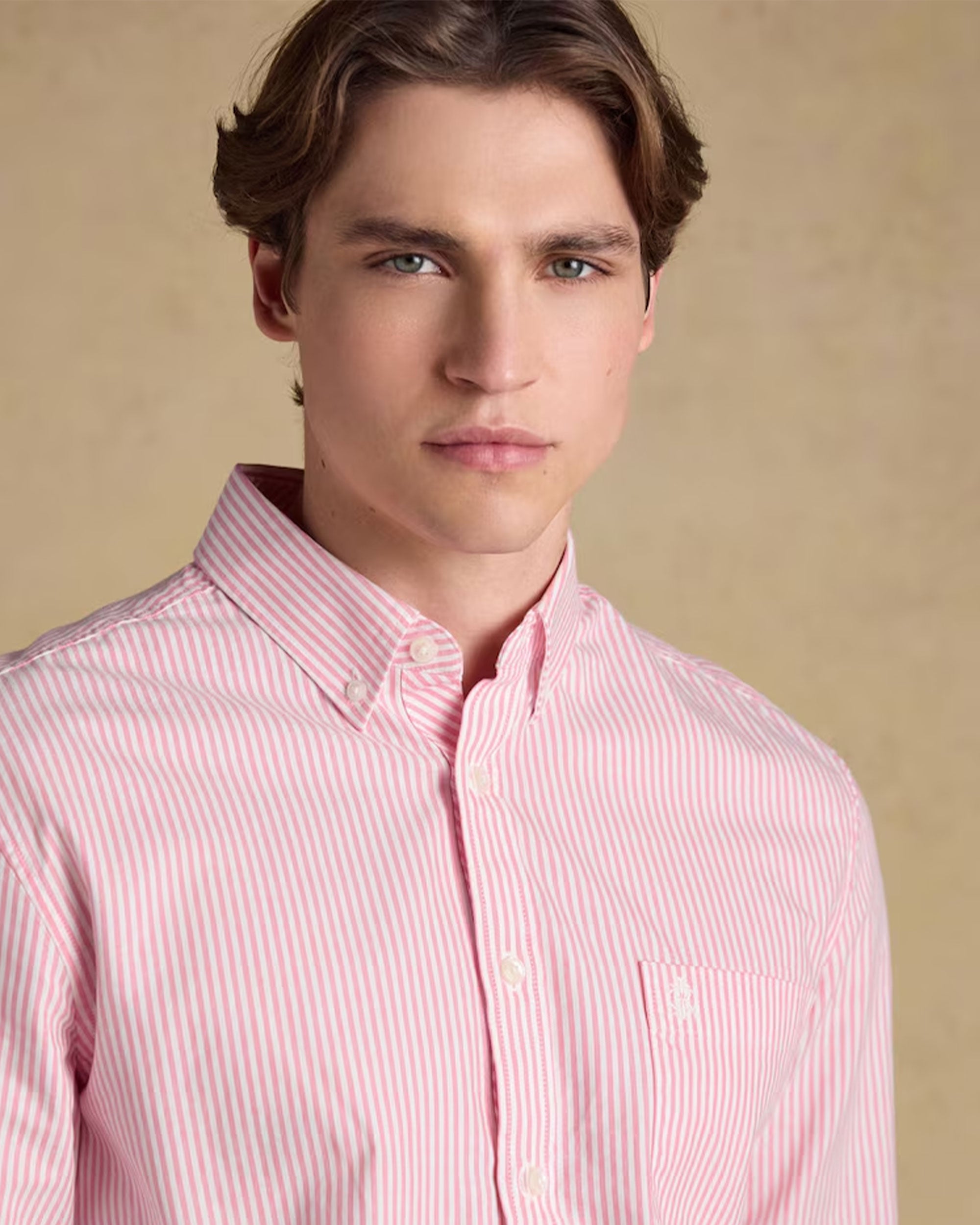 Oxford Stripe Classic Fit - Pink/White