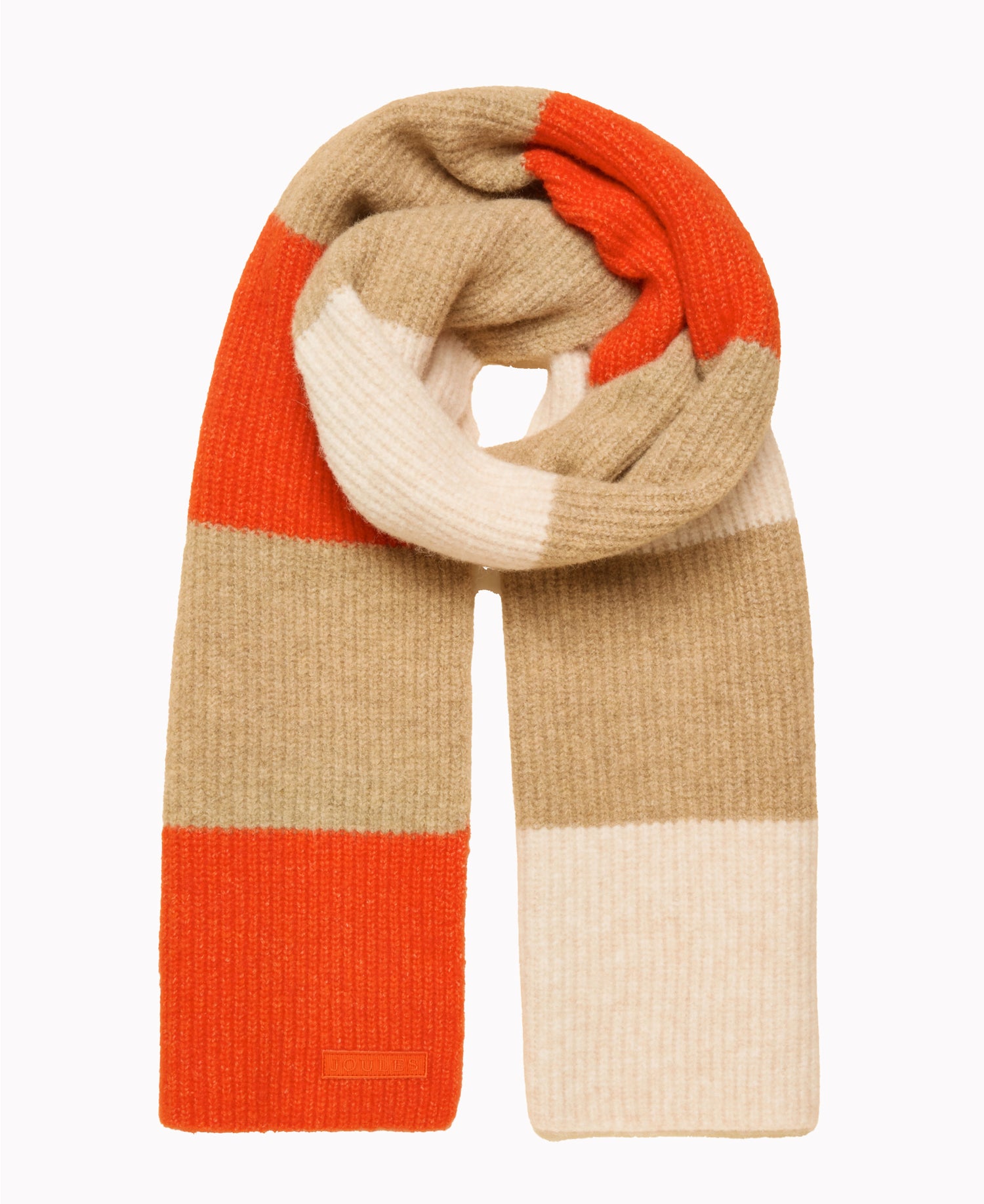Popley Stripe Scarf - Orange/Neutral