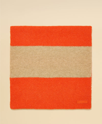 Popley Stripe Scarf - Orange/Neutral