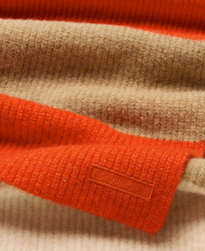 Popley Stripe Scarf - Orange/Neutral