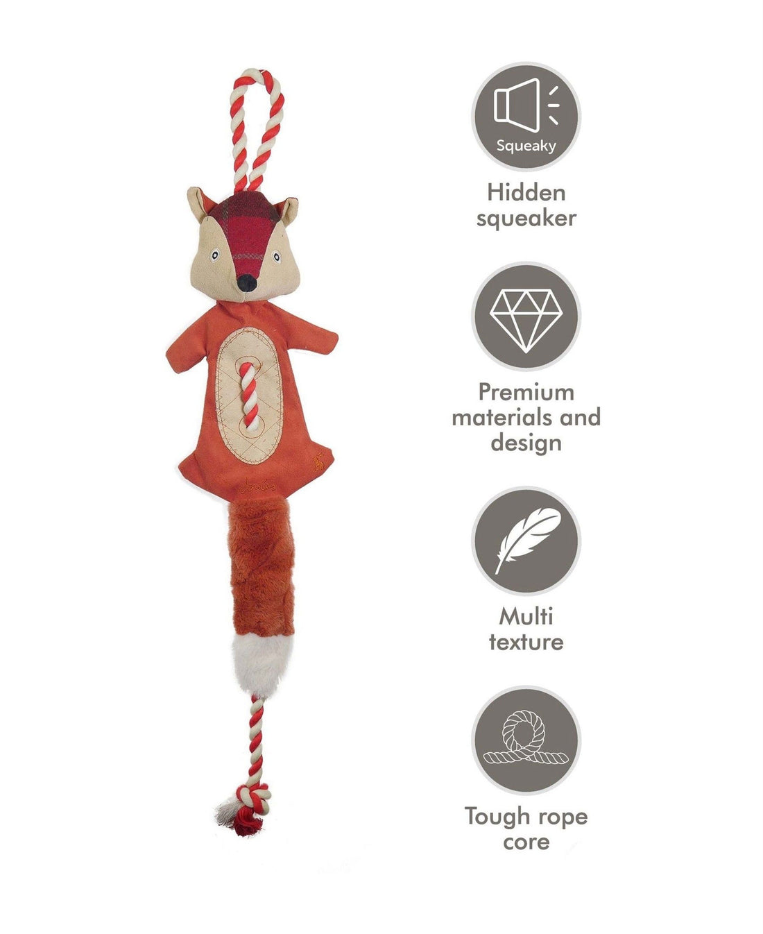Rope Fox Dog Toy - Heritage Tweed