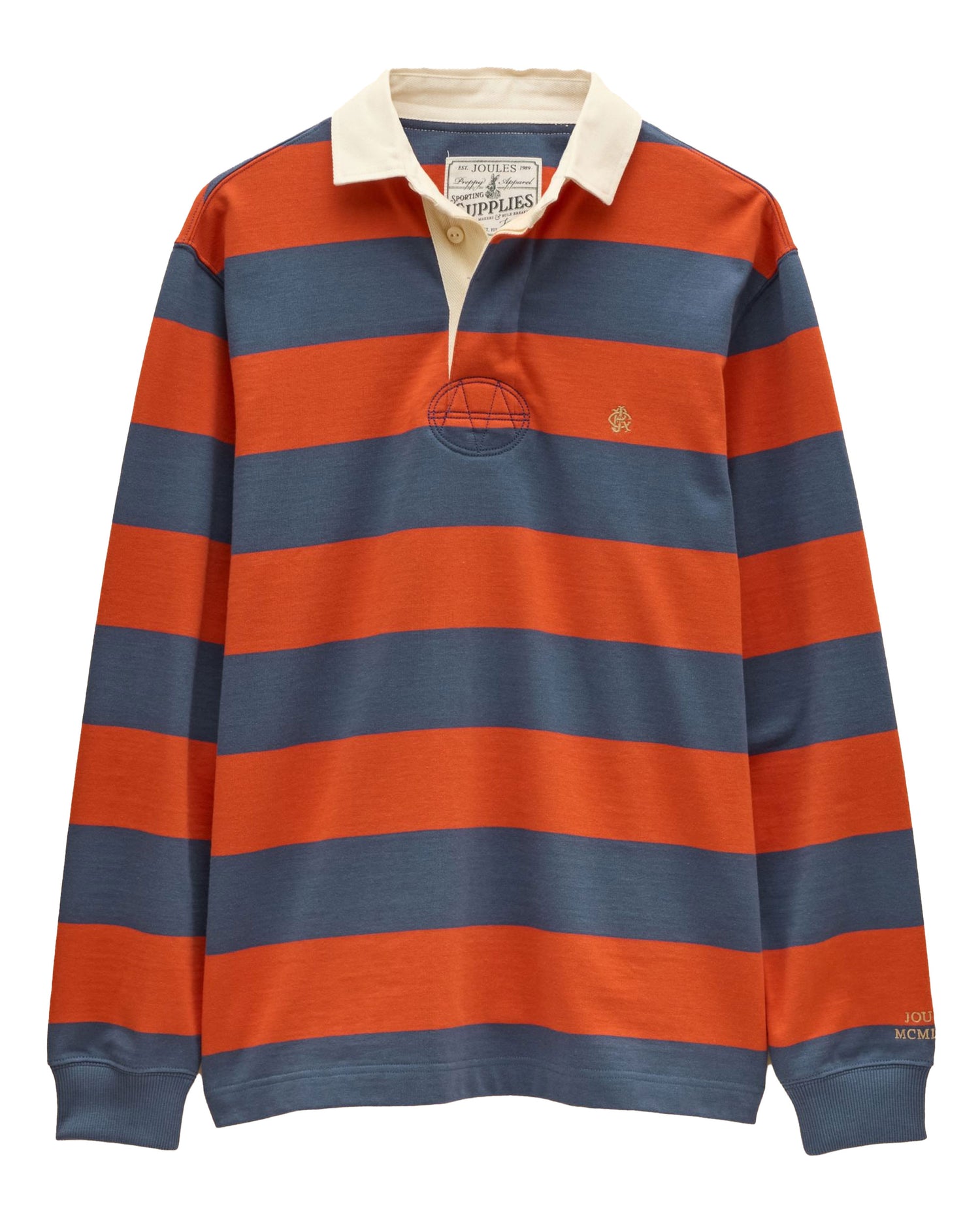 Rugby Club Long Sleeve Rugby Shirt - Blue/Orange
