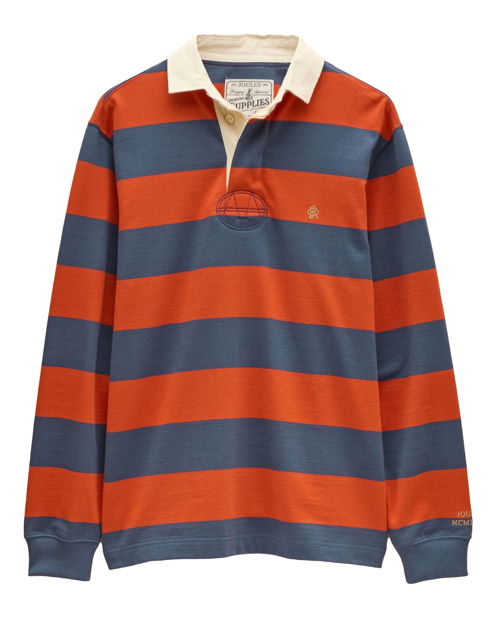 Rugby Club Long Sleeve Rugby Shirt - Blue/Orange