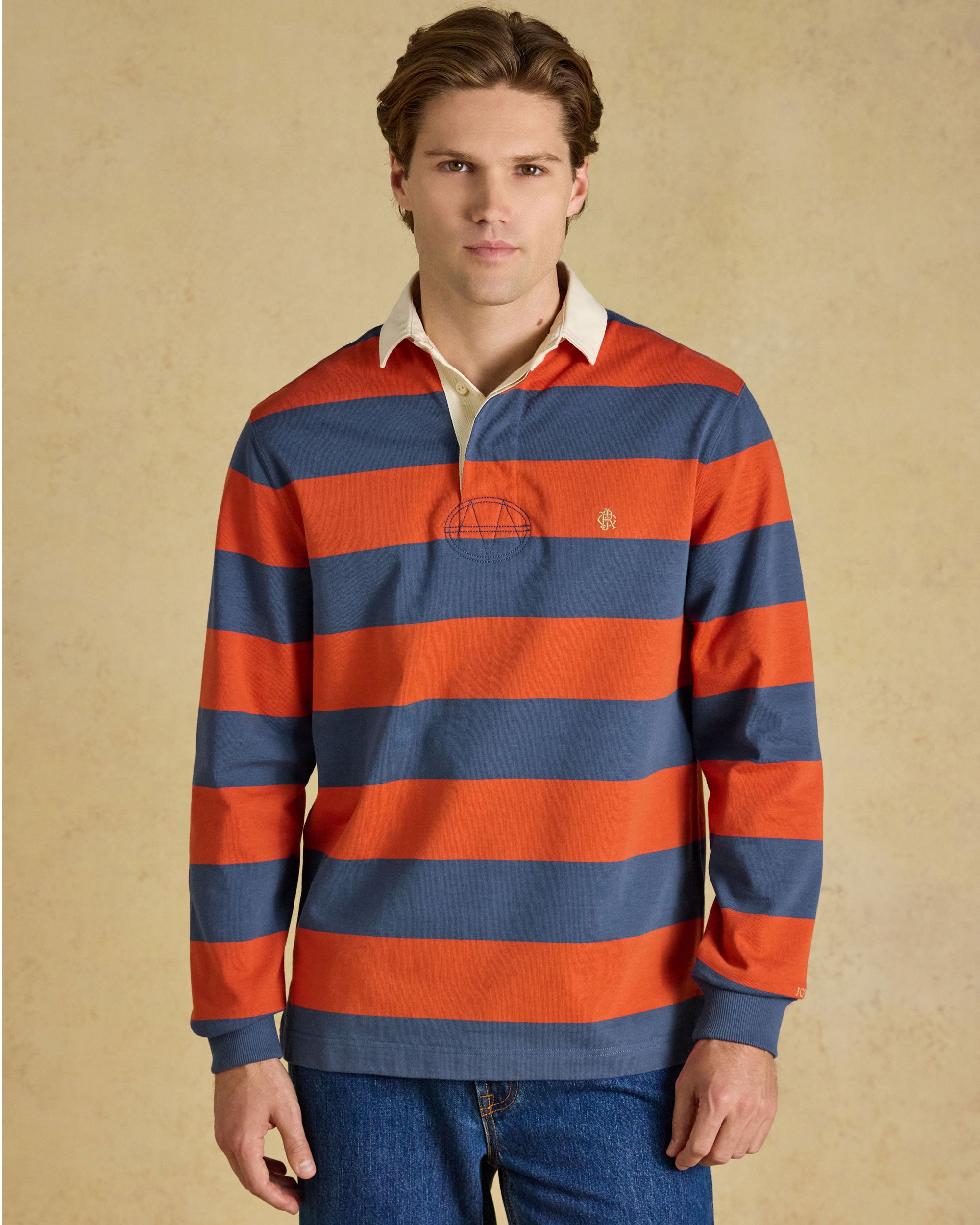Rugby Club Long Sleeve Rugby Shirt - Blue/Orange