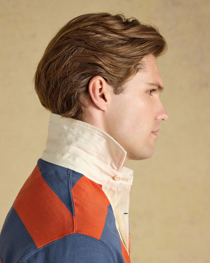 Rugby Club Long Sleeve Rugby Shirt - Blue/Orange