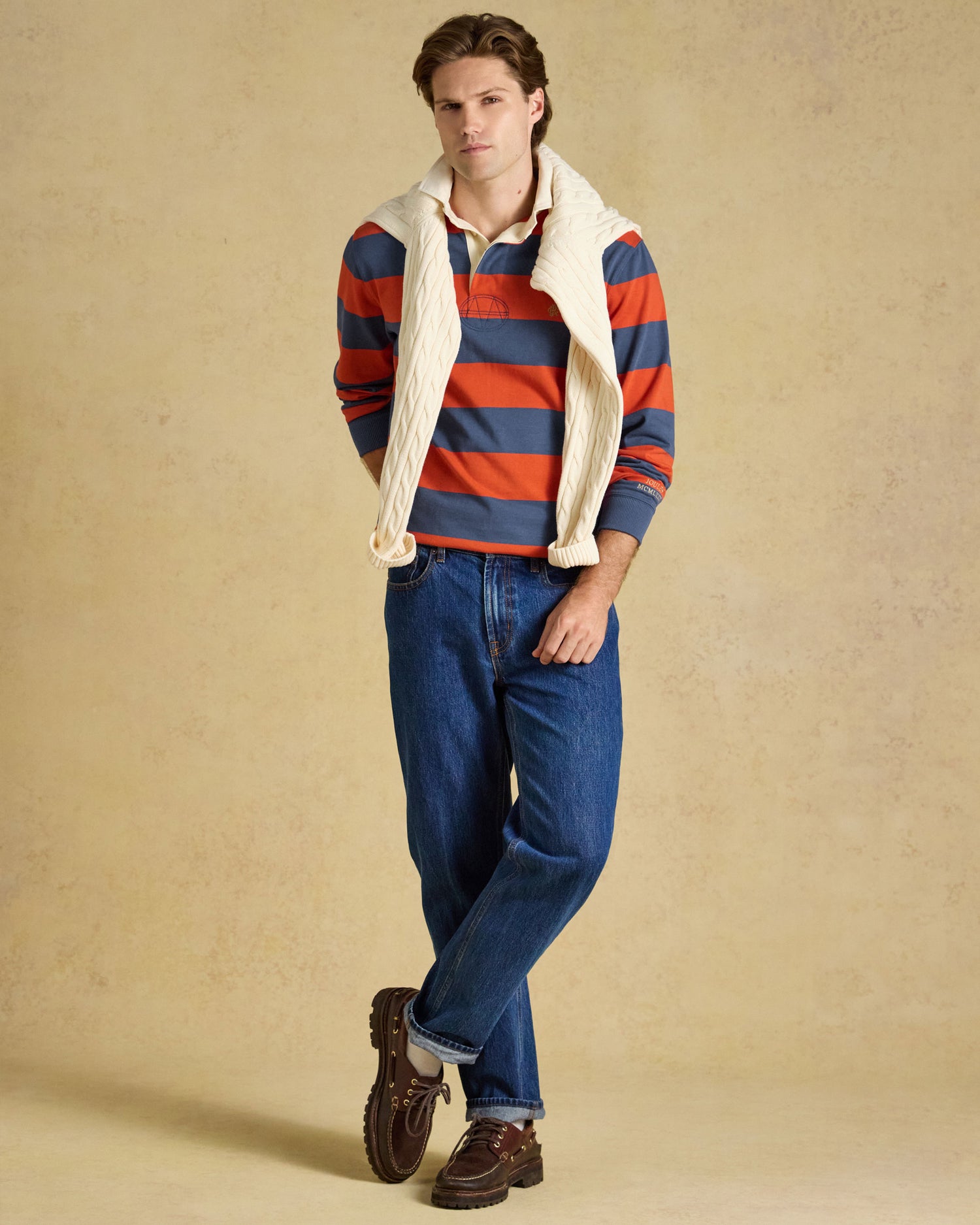 Rugby Club Long Sleeve Rugby Shirt - Blue/Orange