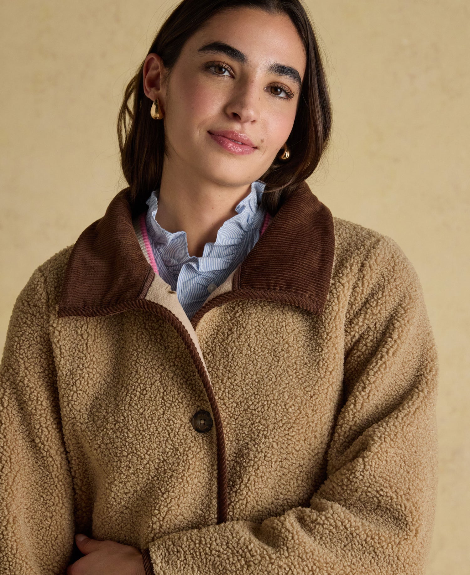 Sadie Longline Fleece Jacket - Neutral