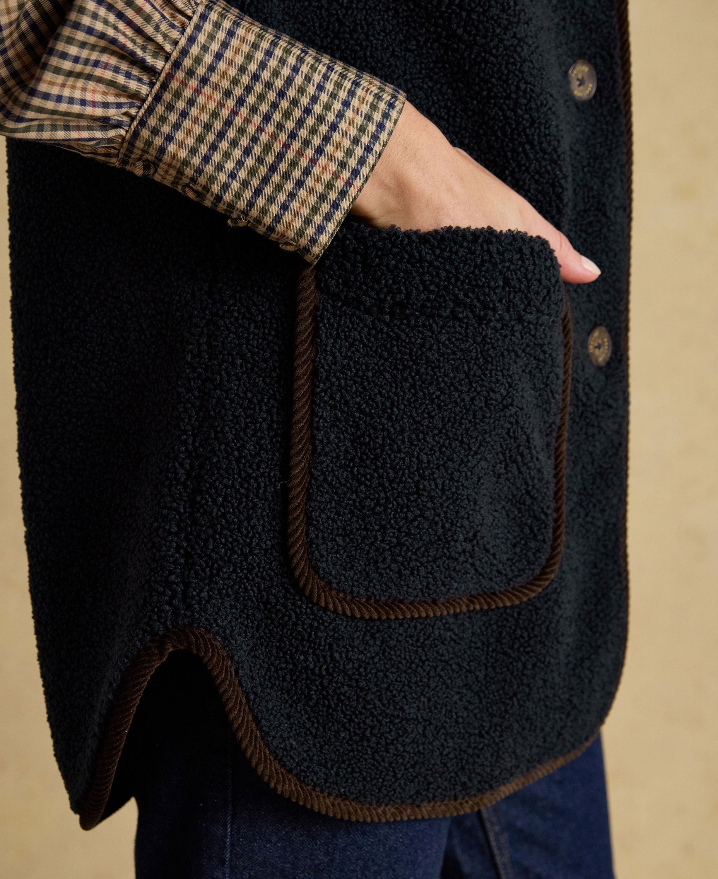 Sadie Longline Fleece Gilet - Navy