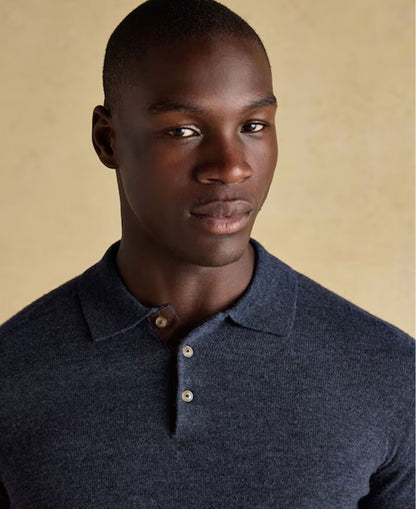 Sampson Knitted Polo - Navy