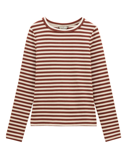 Sophie Striped Long Sleeve T-Shirt - Russet Creme