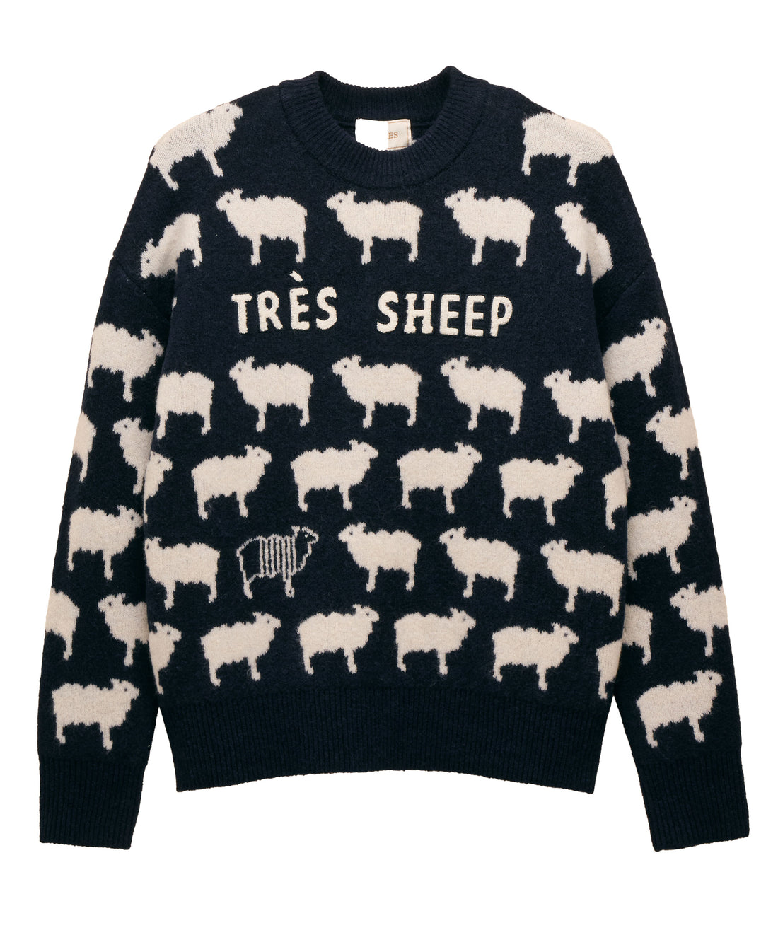 Très Sheep Intarsia Knitted Jumper - Navy
