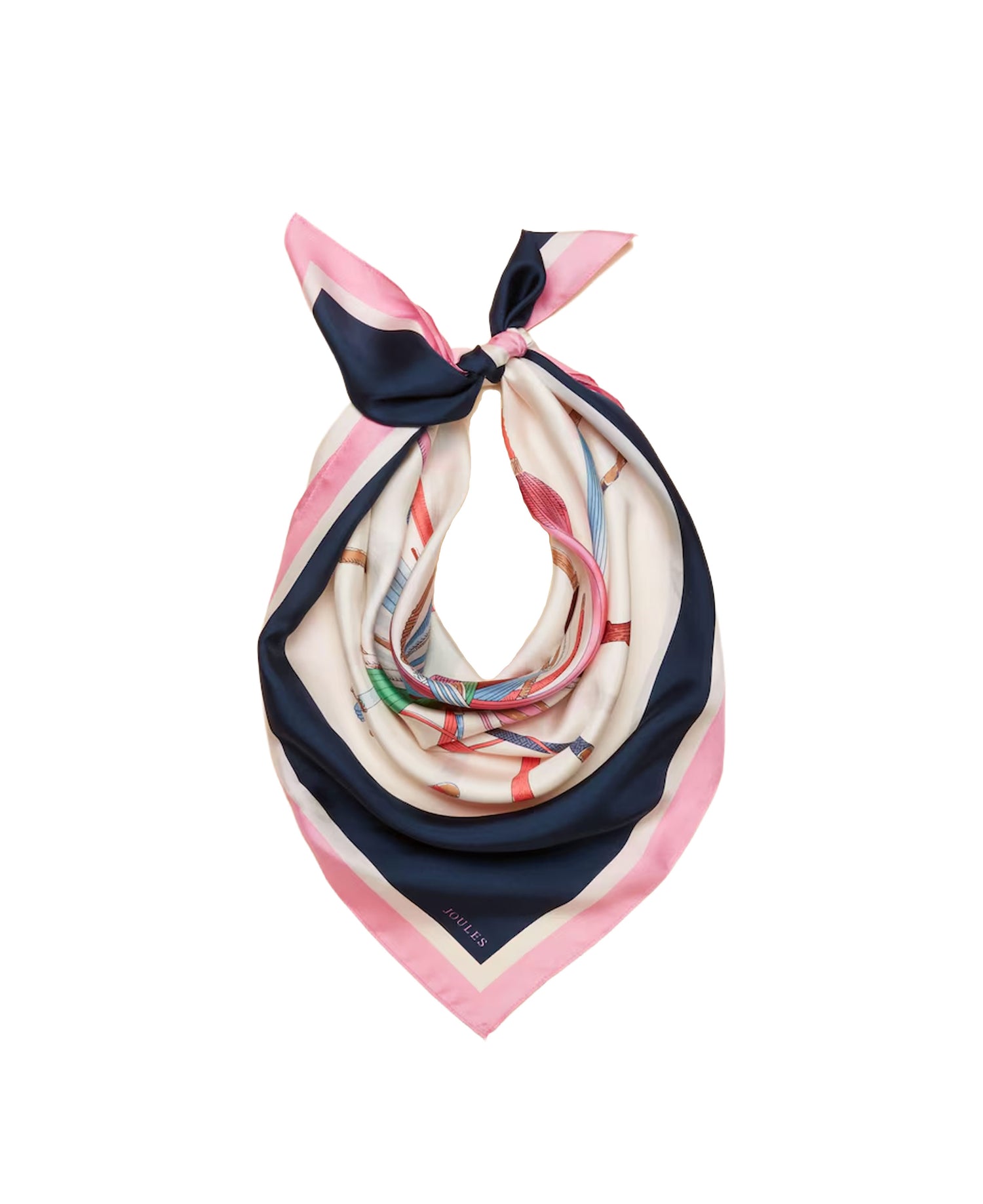 Bloomfield Scarf - Cream Navy Umbrella Print
