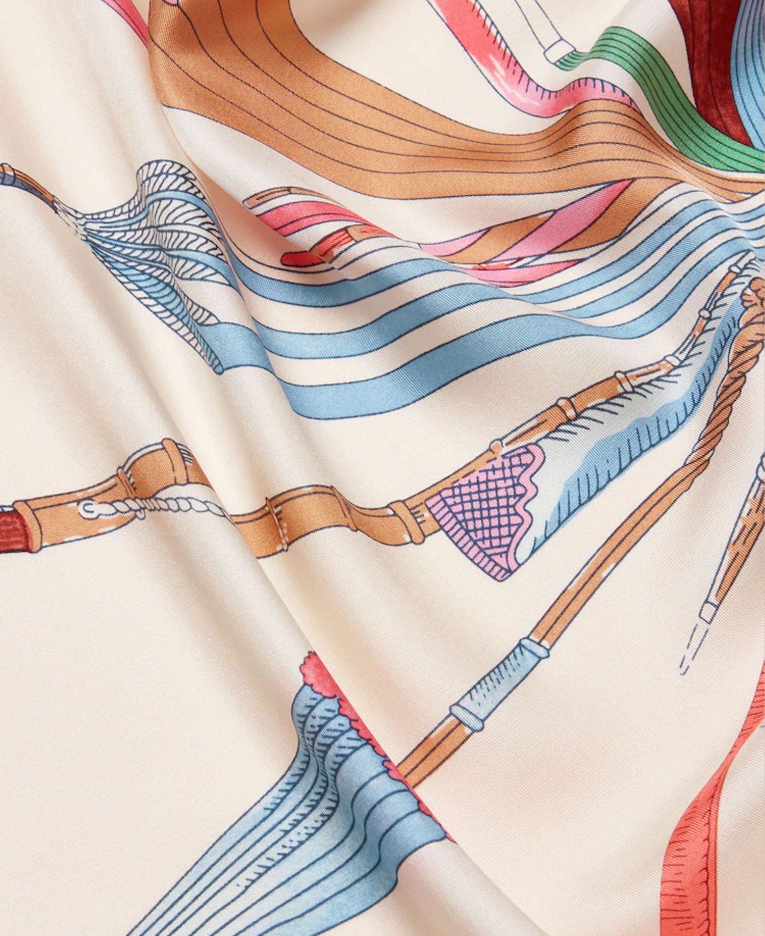 Bloomfield Scarf - Cream Navy Umbrella Print