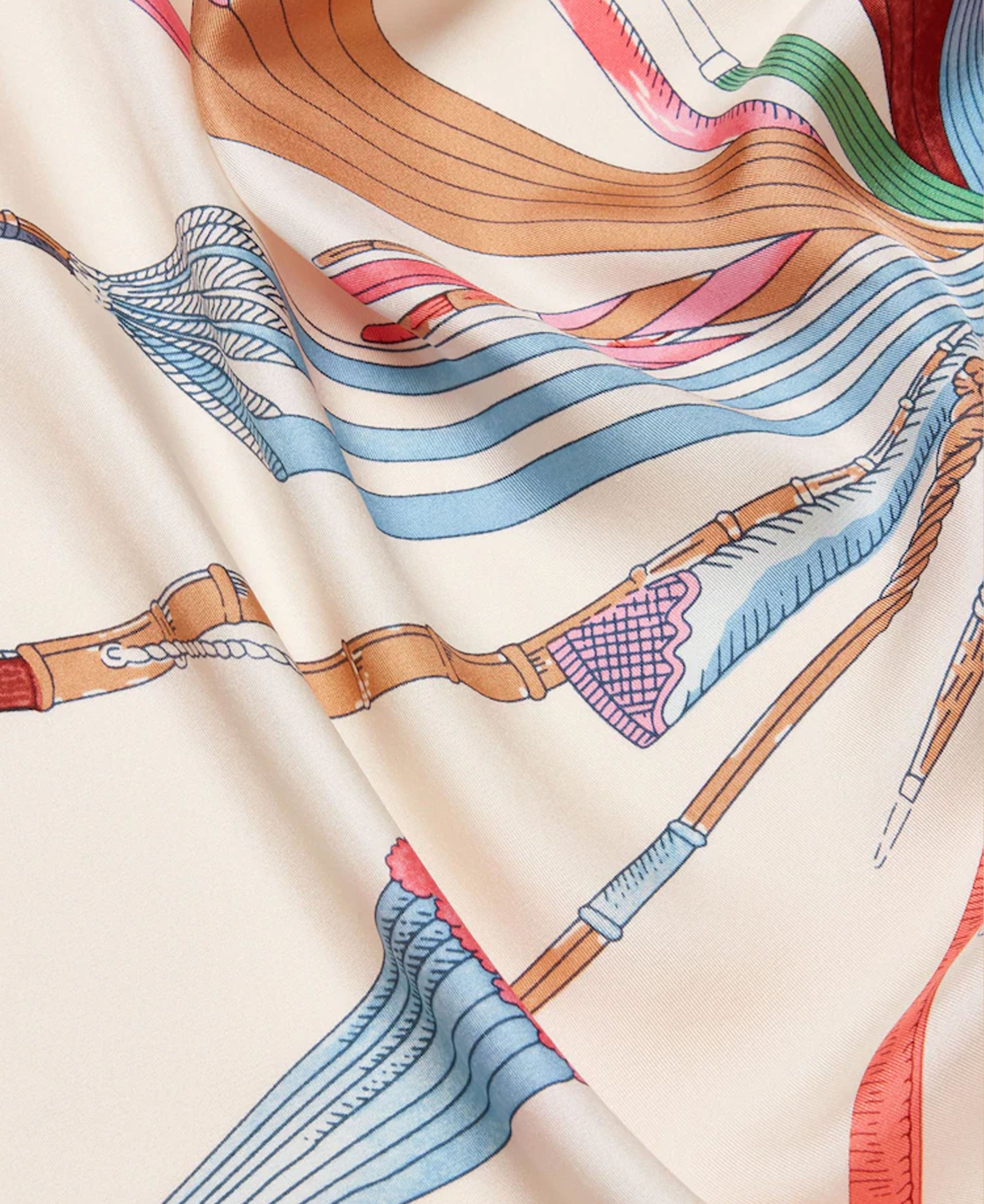 Bloomfield Scarf - Cream Navy Umbrella Print