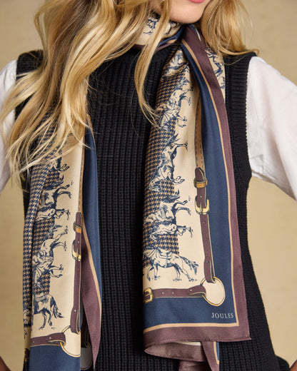 Windsor Scarf - Navy/Neutral Equestrian
